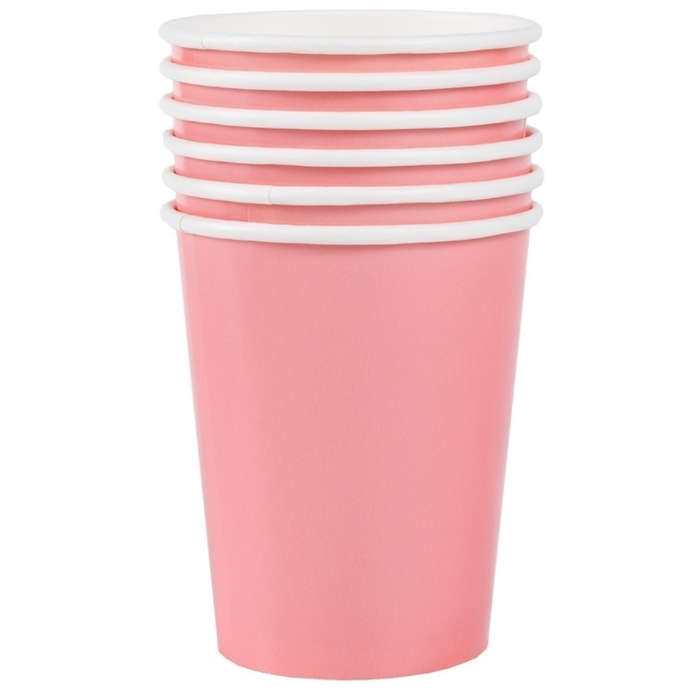 Стаканы однотонные, Розовый, 250 мл, 6 шт.