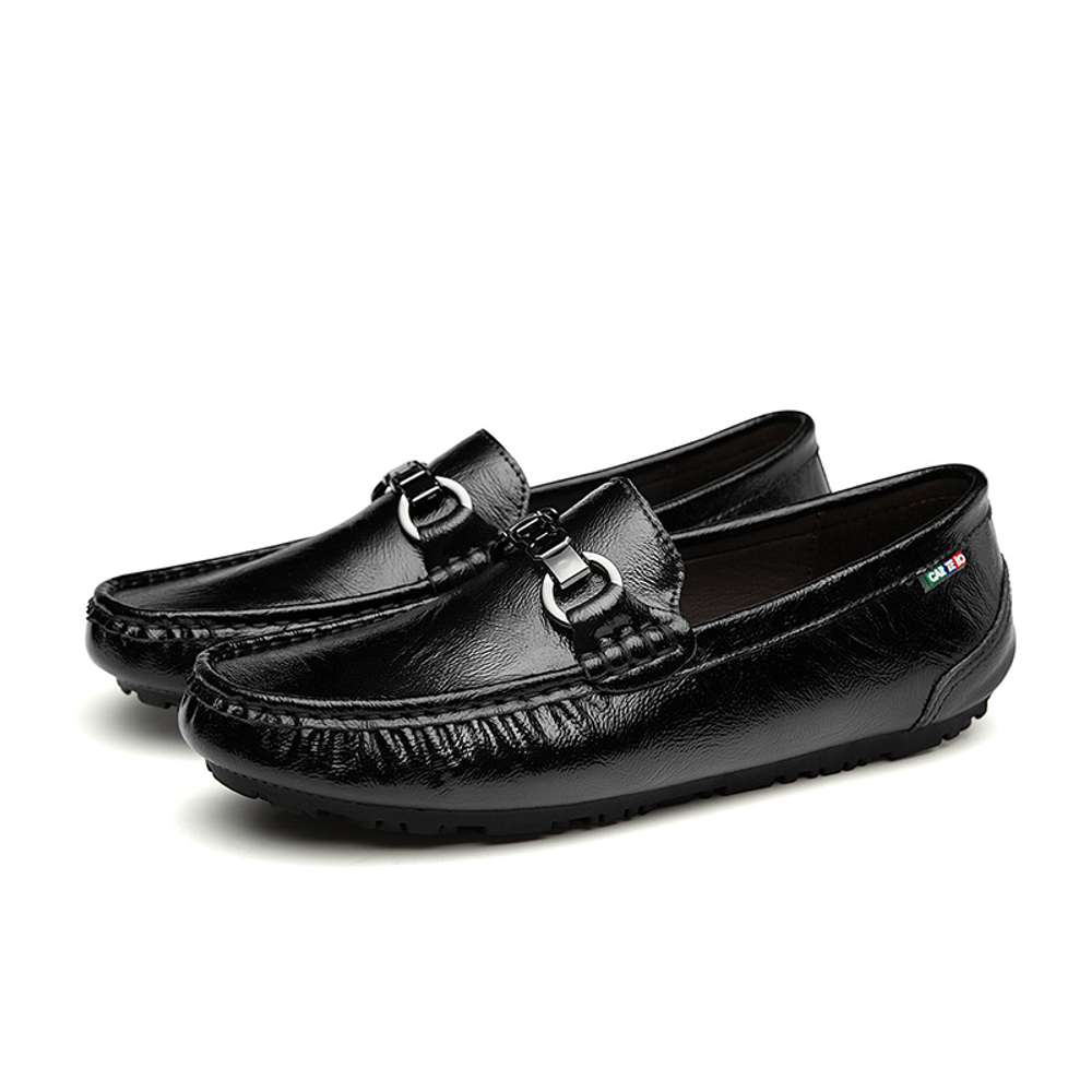 CARTELO Cow Split Leather Casual Leather Shoes Men"s Black