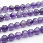Аметист бусины, диаметр около 7,7-7,9 мм, цена за 24 шт (1/2 нити)