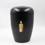 Урна для праха биоразагаемая "Эдем" черная Свеча