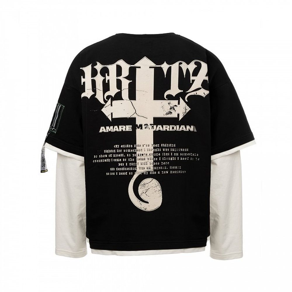 Лонгслив Heartz «Amane» Layered Kimono Черный