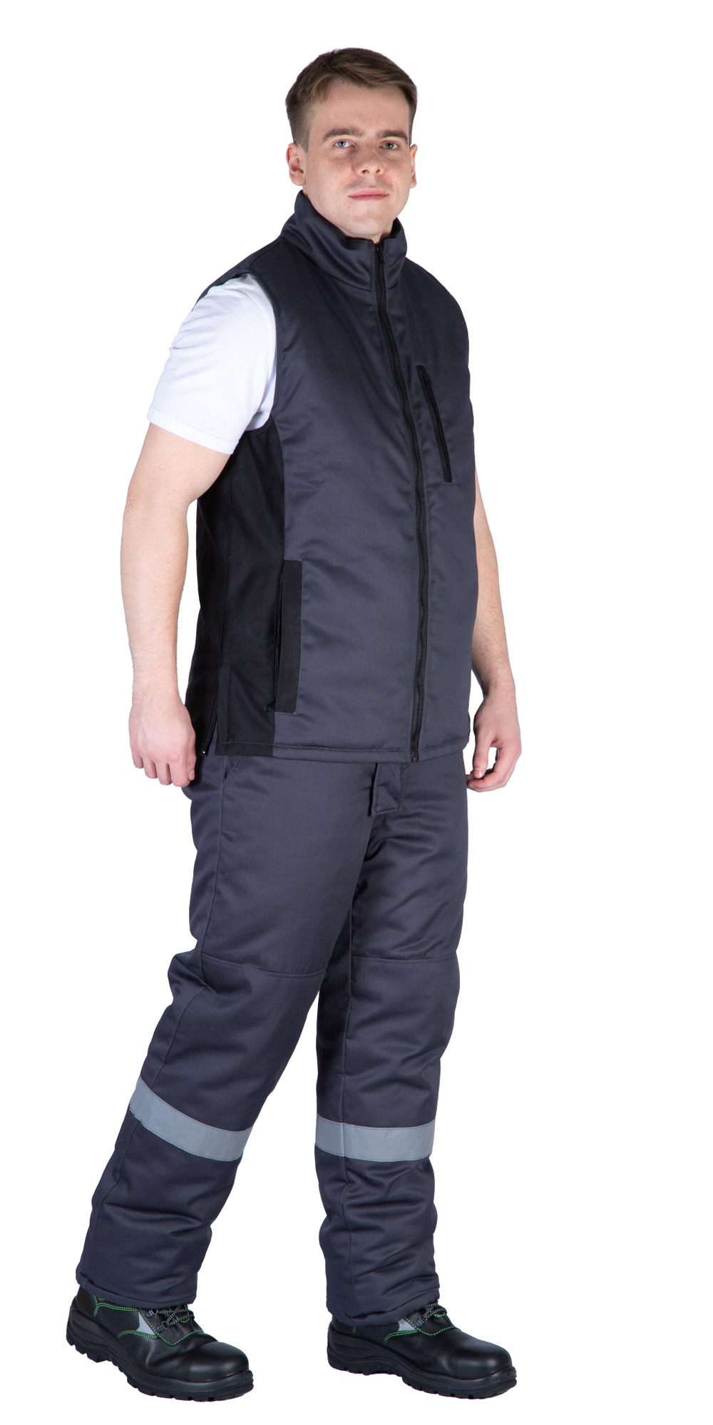 Жилет утепленный "Байкит", т.серый/черный