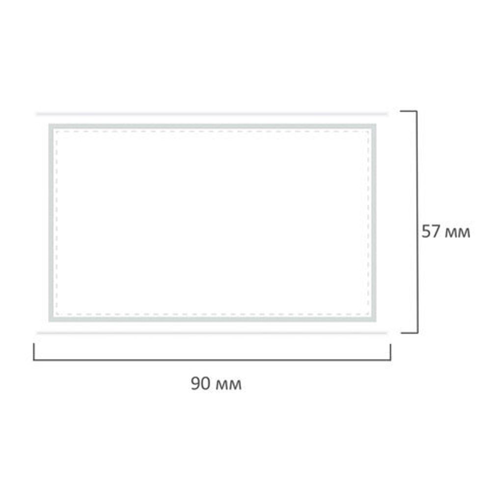 Бейдж горизонтальный (57х90 мм), с клипсой и булавкой, мягкий, STAFF "Basic", 235464