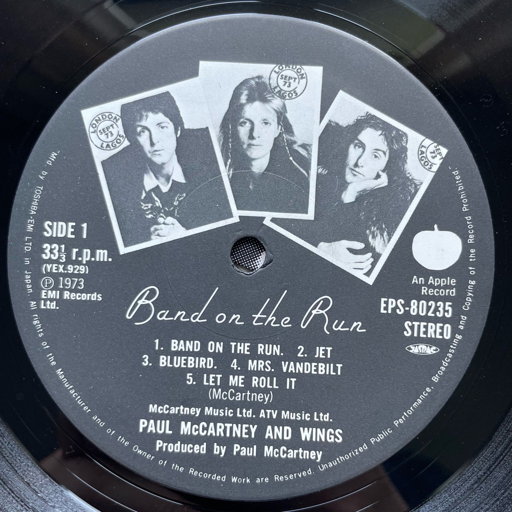 Винтажная виниловая пластинка LP Paul McCartney And Wings Band On The Run (Япония 1975) (Оби) Jet