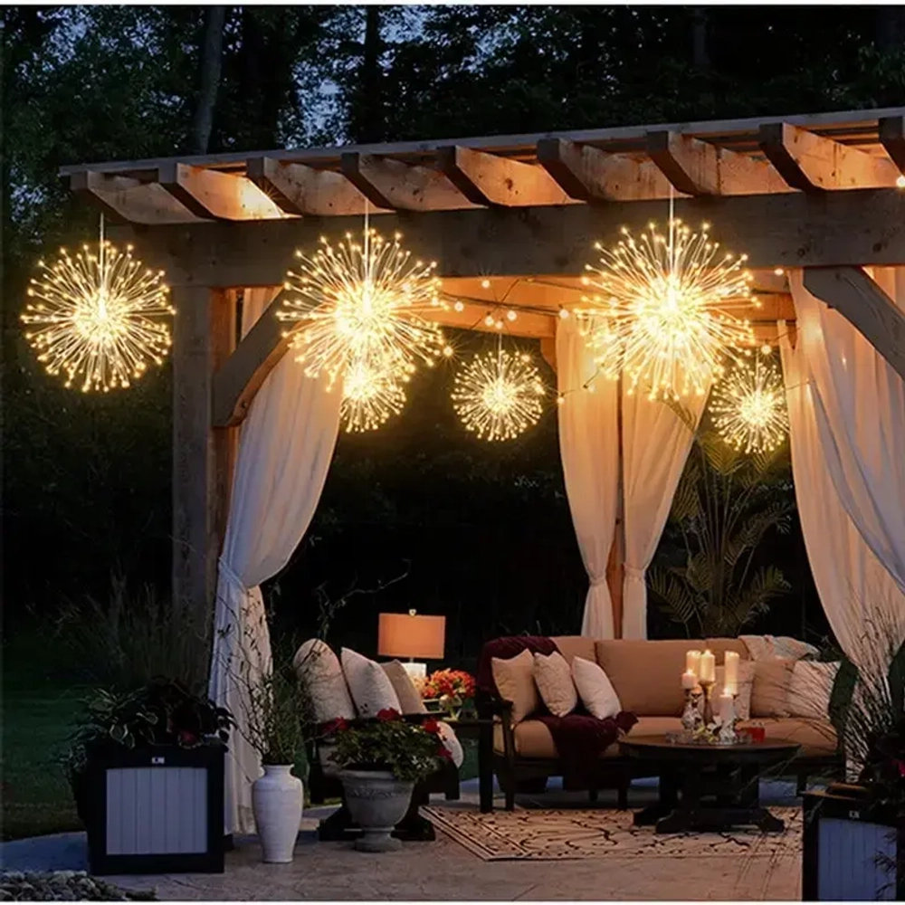 Гирлянда для дома БАХРОМА «Сфера» ш3м*в0,4/0,6м 500 ламп LED, 8 режимов, IP-40, Теплый белый