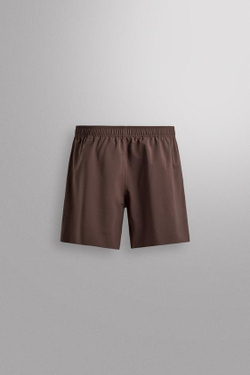 ZARA СПОРТИВНЫЕ ШОРТЫ 9", КОРИЧНЕВЫЙ