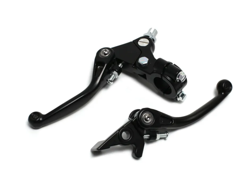 Рычаг сцепления+тормоза складные c силиконовыми накладками черные