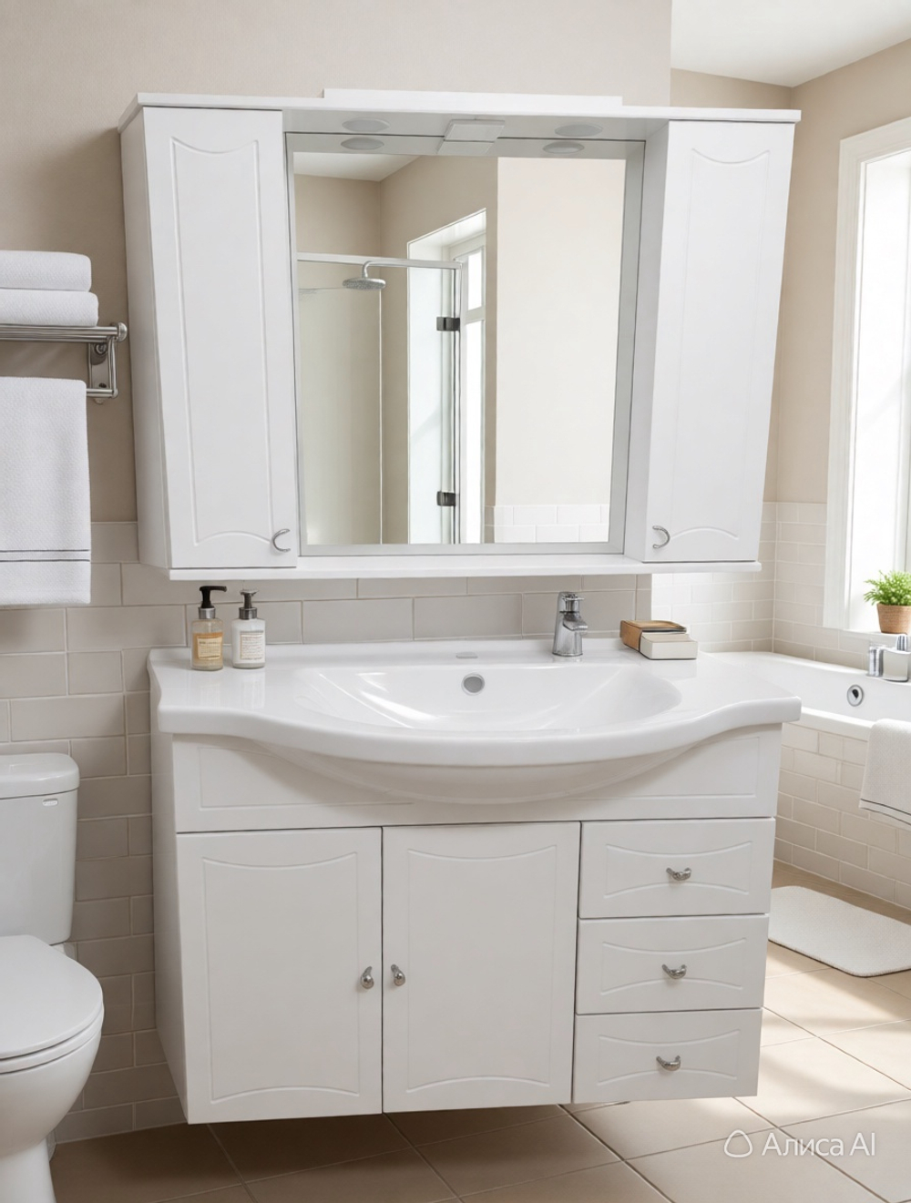 Зеркало шкаф Стиль 100 с подсветкой