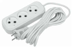 Удлинитель сетевой 3гн 3м  10A ДЖЕТТ (ПВС 2*0,75)