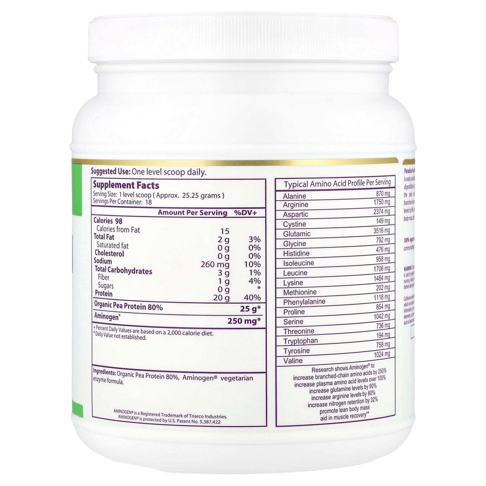 Paradise Herbs, Гороховый белок, без вкуса, 16 унций (454 г)
