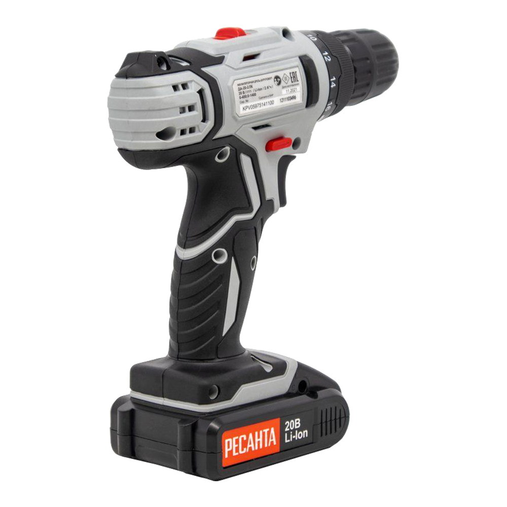 Дрель-шуруповерт аккумуляторная Ресанта ДА-20-2ЛК
