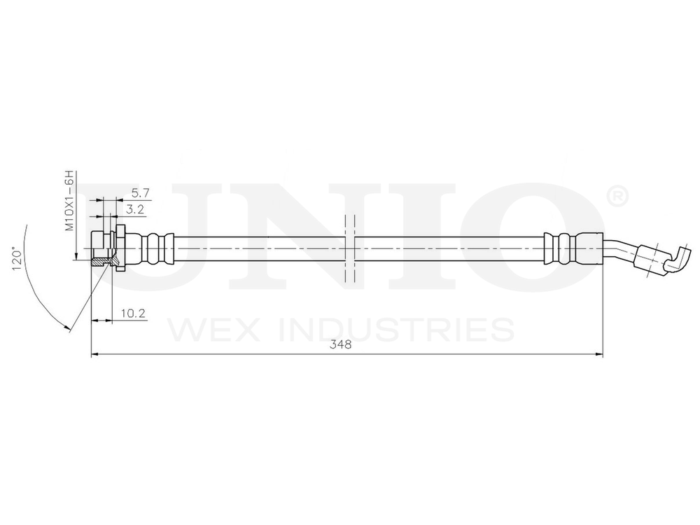 Шланг тормозной задний левый UNIO BRH-10084