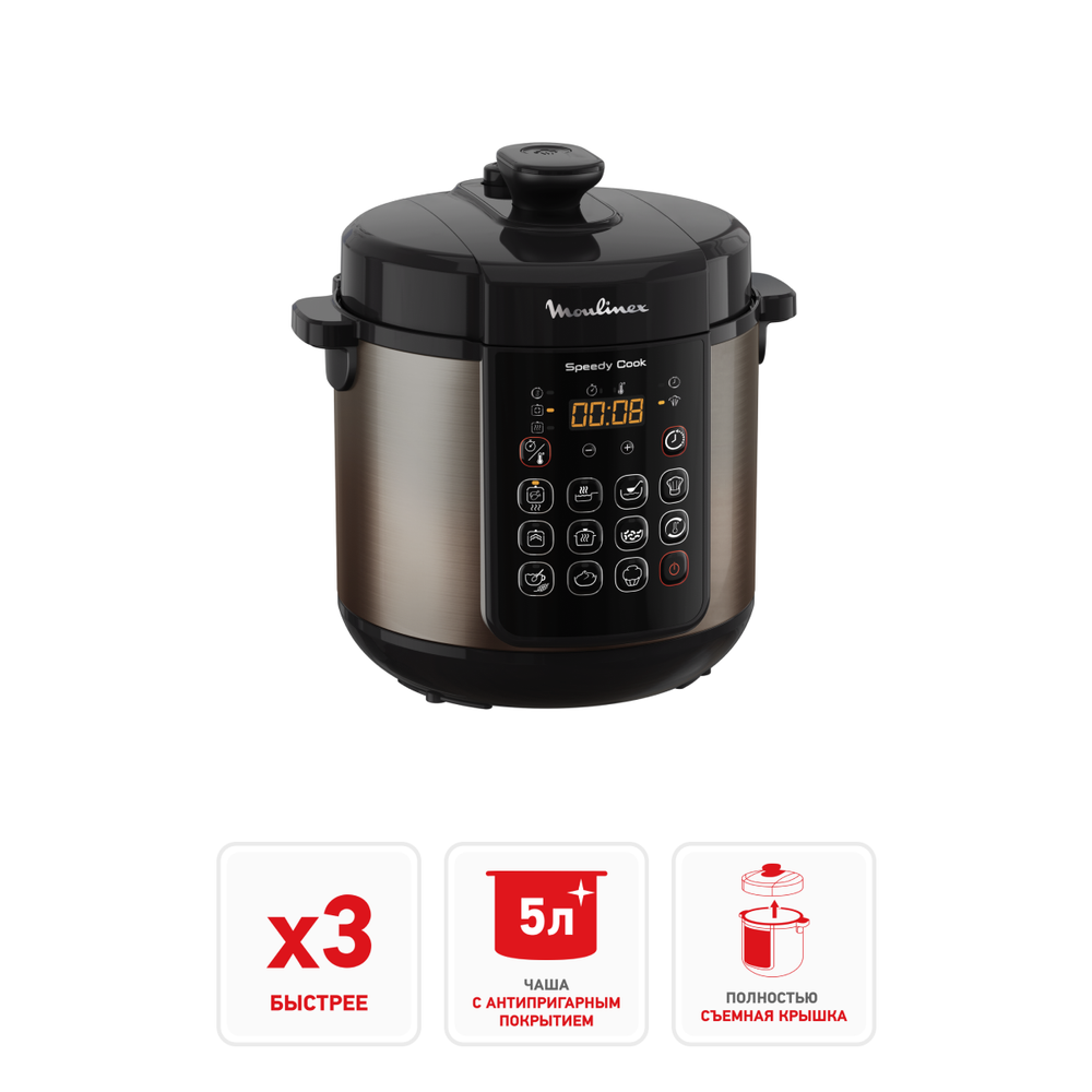 Мультиварка-скороварка Moulinex Speedy cook CE22A932