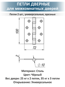 Комплект фурнитуры для межкомнатных дверей EVO