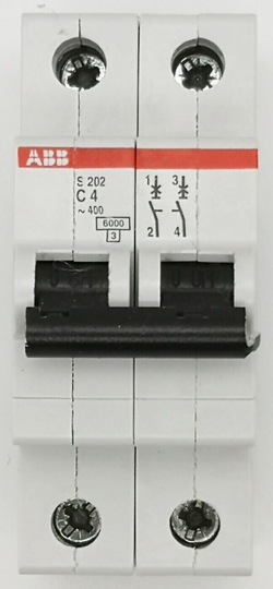 Выключатель автоматический ABB S202 C4 2CDS252001R0044 2P 6 kA-