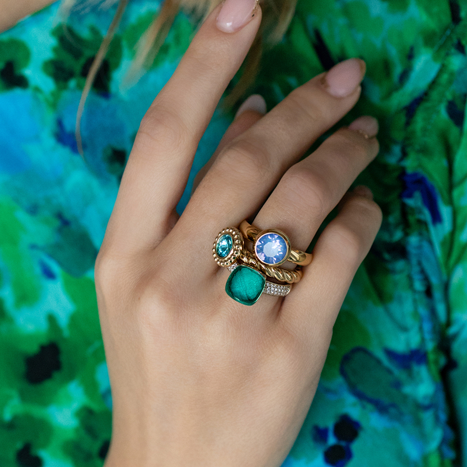 Кольцо Qudo FIRENZE 17.2 (G) Blue Zircon 107001/40-4601 17.2 размер 17,2