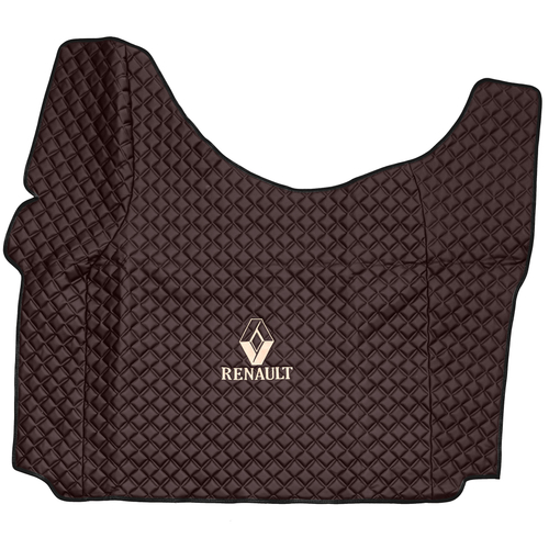 Ковры RENAULT T (автомат) (экокожа, коричневый, черный кант, бежевая вышивка)