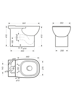 Бачок унитаза SANITA LUXE QUADRO (140 мм) QDRSLFT01