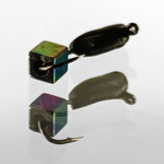 Мормышка Владимирская 246 "Гвоздик с зеркальцем золото" с кубиком, 2.5мм, 0.65гр (15шт/уп)