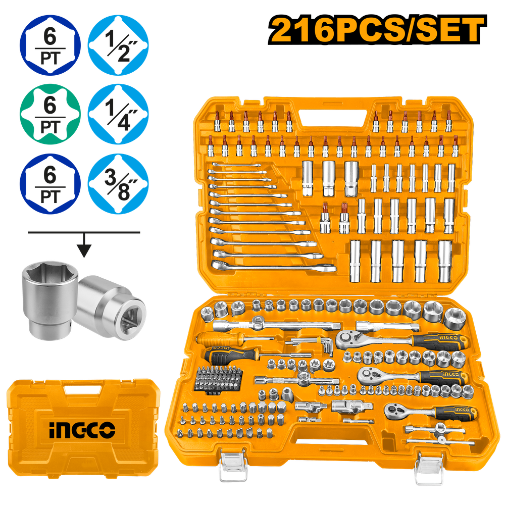 Набор инструмента для авто INGCO HKTHP22161 INDUSTRIAL 216 предметов