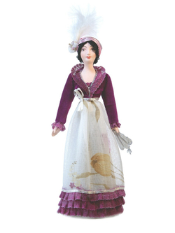 Кукла коллекционная в костюме для прогулок 19 века.