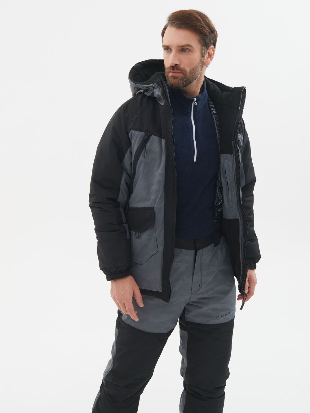 Костюм зимний Горка-Люкс ткань Breathable Camo цвет Серый