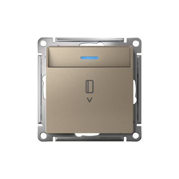 Выключатель карточный AtlasDesign 10А с подсветкой без задержки отключения механизм шампань SE ATN000514