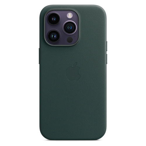 Кожаный чехол с поддержкой MagSafe Apple Leather Case для iPhone 14 Pro, Forest Green (Зеленый лес)