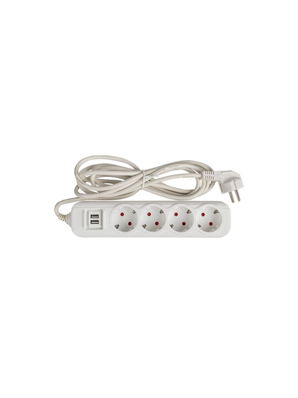 Удлинитель 4х5м 16А IP20 Эксперт 3.5кВт 2хUSB 2.1А ПВС 3х1 PROxima EKF UBA16-2USB-4-05i