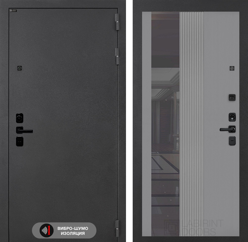 Акустиклаб 32 серый рельеф софт с тонированным зеркалом