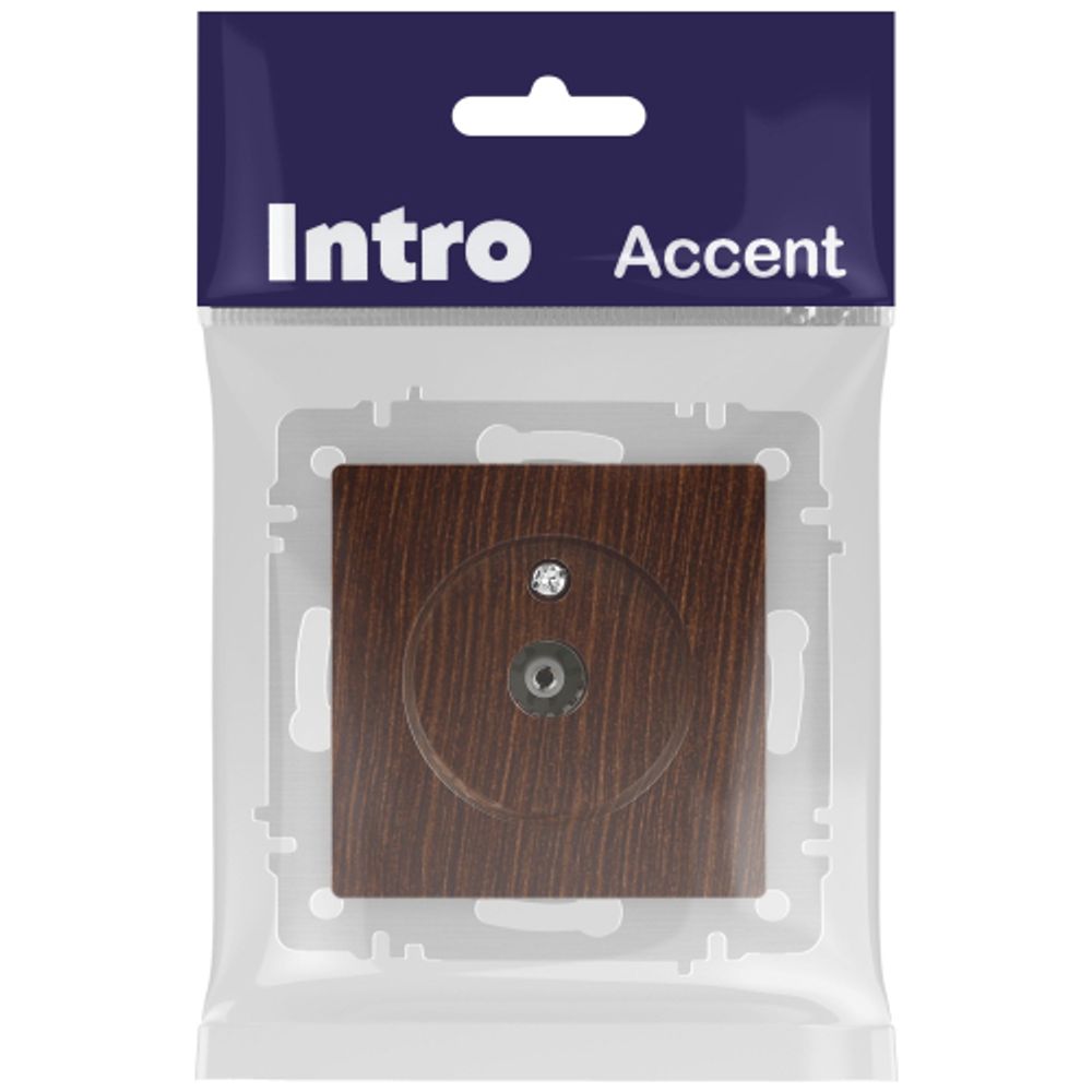 Розетка Intro Accent 6-301-10 TV одиночная, IP20, СУ, венге | Intro