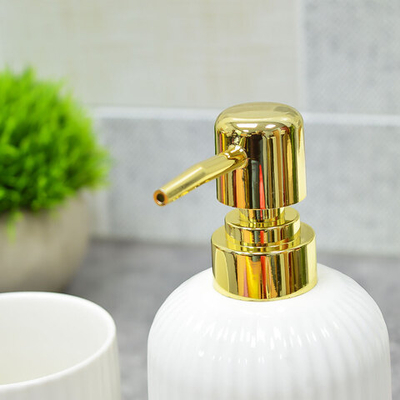 Набор для ванной 3 предмета "Tropical" (дозатор, мыльница, стакан), фарфор