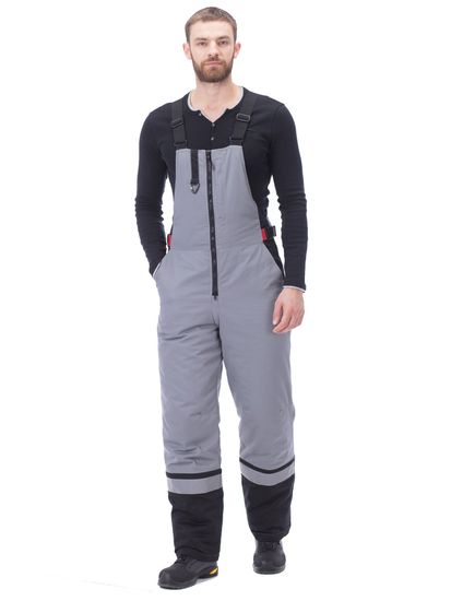 Костюм зимний "Виват NEW" полукомбинезон (серый/красный/черный)