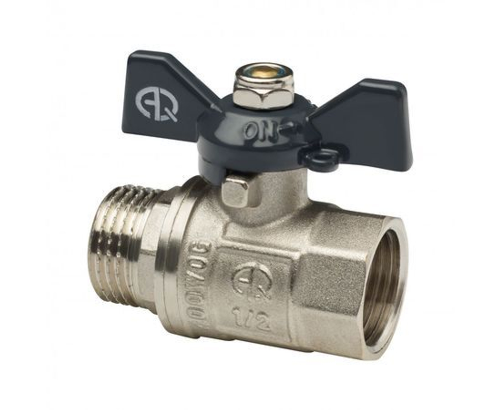 AQUALINK шаровой кран для воды 1/2, (вн-нар, г/ш) бабочка, 1158