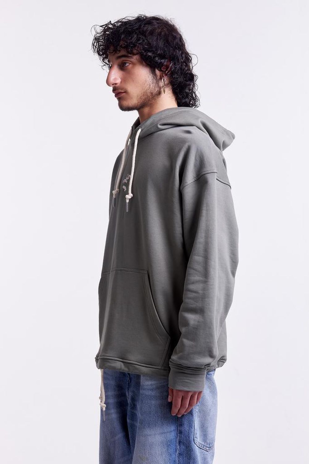 Худи Гербарий Гречиха Light со шнурком в поясе хаки