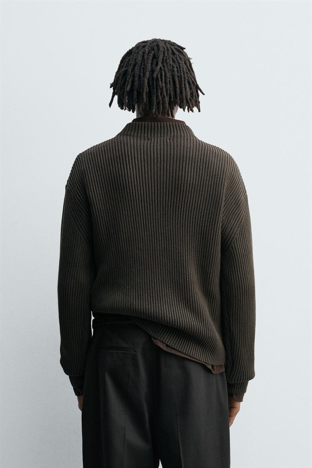 ZARA ДЖЕМПЕР С ВОРОТНИКОМ PERKINS, ХАКИ