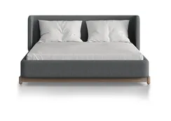 Кровать Basic спальное место 140*200 см (светло-серый, твид)