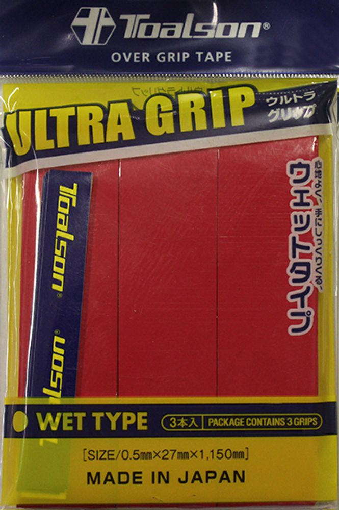 Теннисные намотки Toalson UltraGrip 3P - red