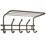 Вешалка настенная с полкой "Комфорт 5" 5 крючков, 460*220*200мм, цвет медный антик