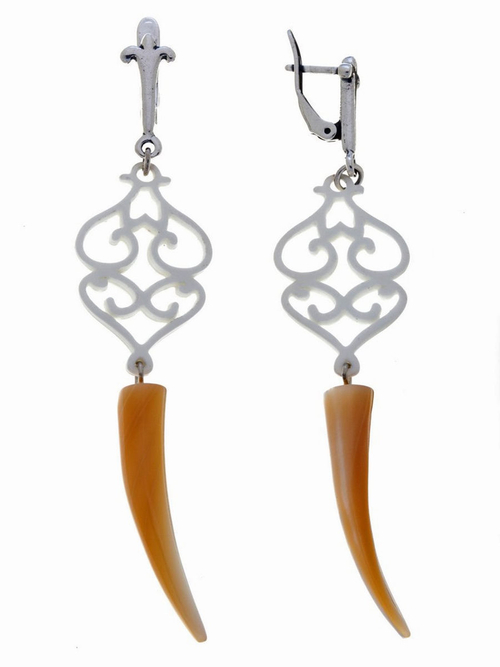 "Рениаз" серьги в серебряном покрытии из коллекции "Нюанс" от Jenavi  с английским замком