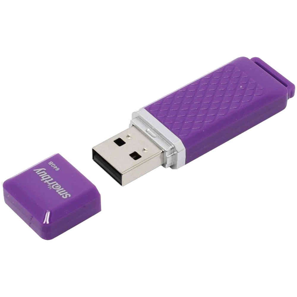 Память Smart Buy "Quartz"  64GB, USB 2.0 Flash Drive, фиолетовый SB64GBQZ-V
