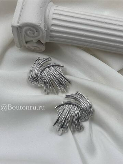 Серьги серебристые "Вихрь"