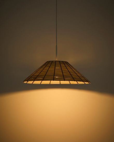 Абажур Saranella для уличного светильника из светло-серого искусственного ротанга, 50 см