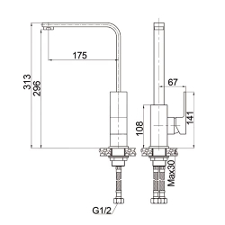 Смеситель для кухни однорычажный, боковой Raiber Zuks R1603
