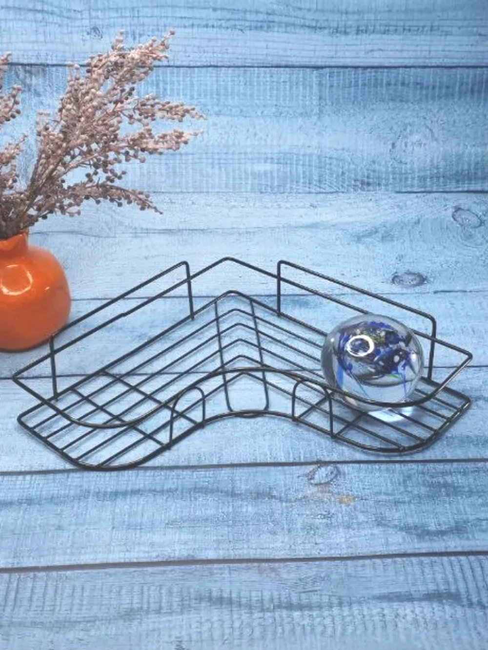 полка в ванную без сверления угловая