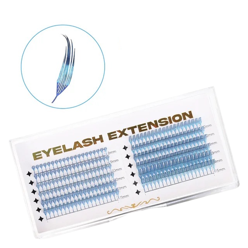 Ресницы перья для наращивания голубые