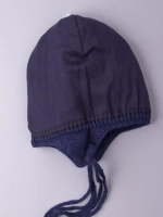 Шапка детская вязаная демисезонная на завязках