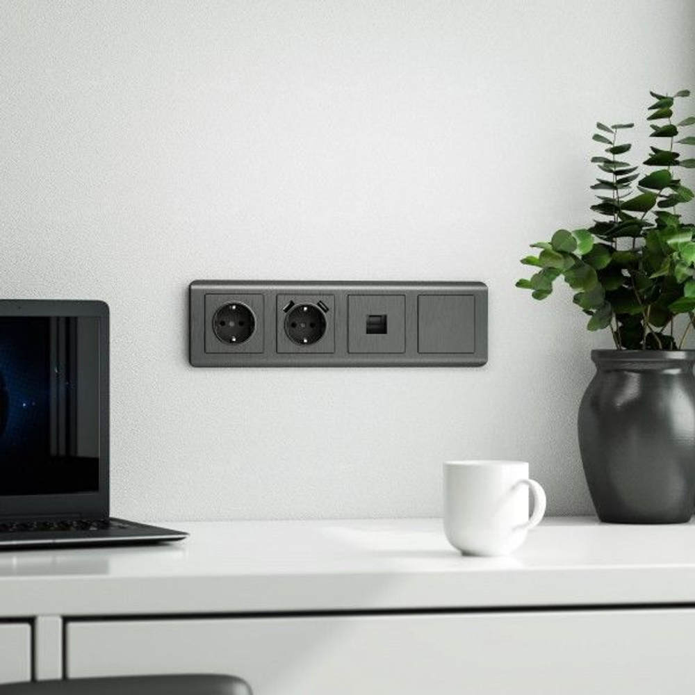 Заглушка (графит рифленый)