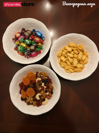 Тарелка глубокая для закусок 16х3,5 см. набор 6 шт. Виноградная лоза