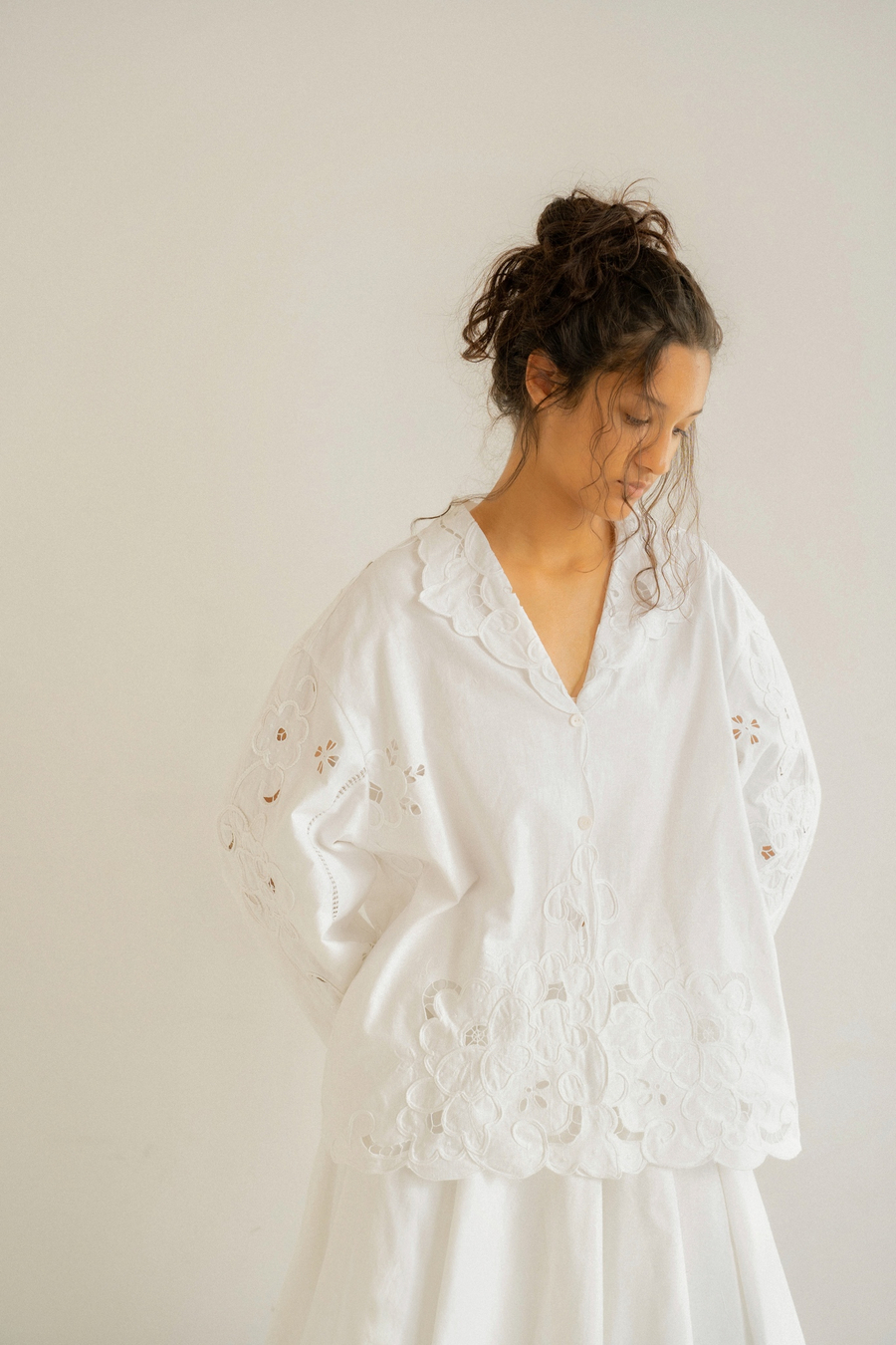 Свободная рубашка с лацканами